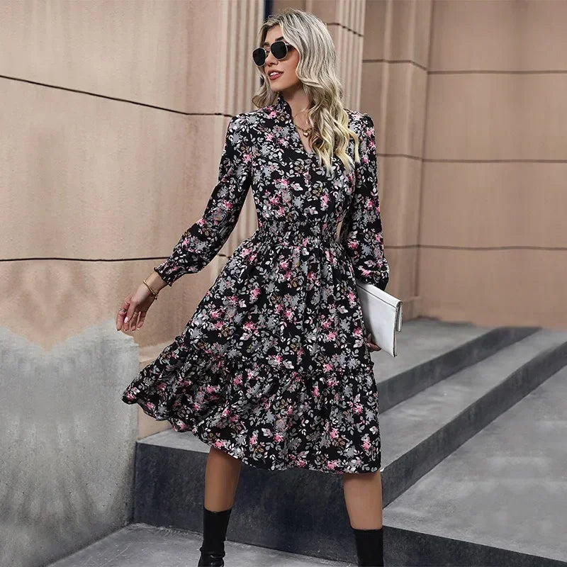A-line Summer Dress with Elastic Waist for Boho Dress