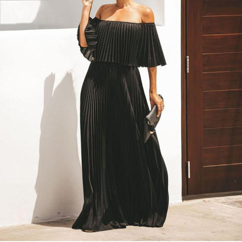 Strapless Chiffon Swing Dress