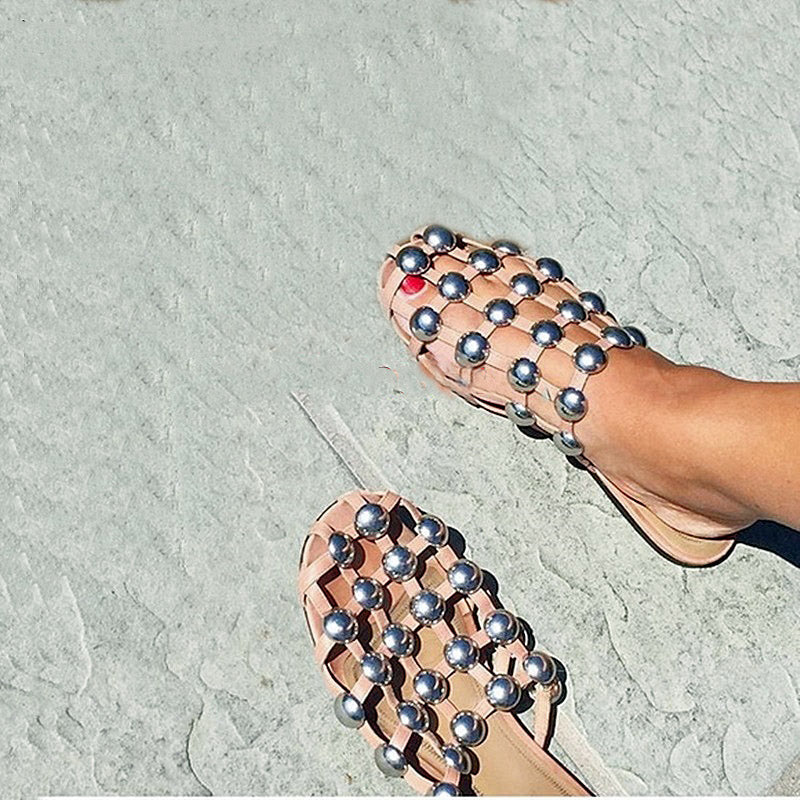Xena Metal Studs Cage Slippers - 4 Colors