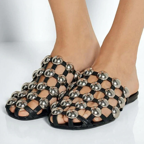 Xena Metal Studs Cage Slippers - 4 Colors