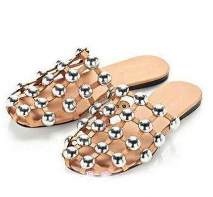 Xena Metal Studs Cage Slippers - 4 Colors