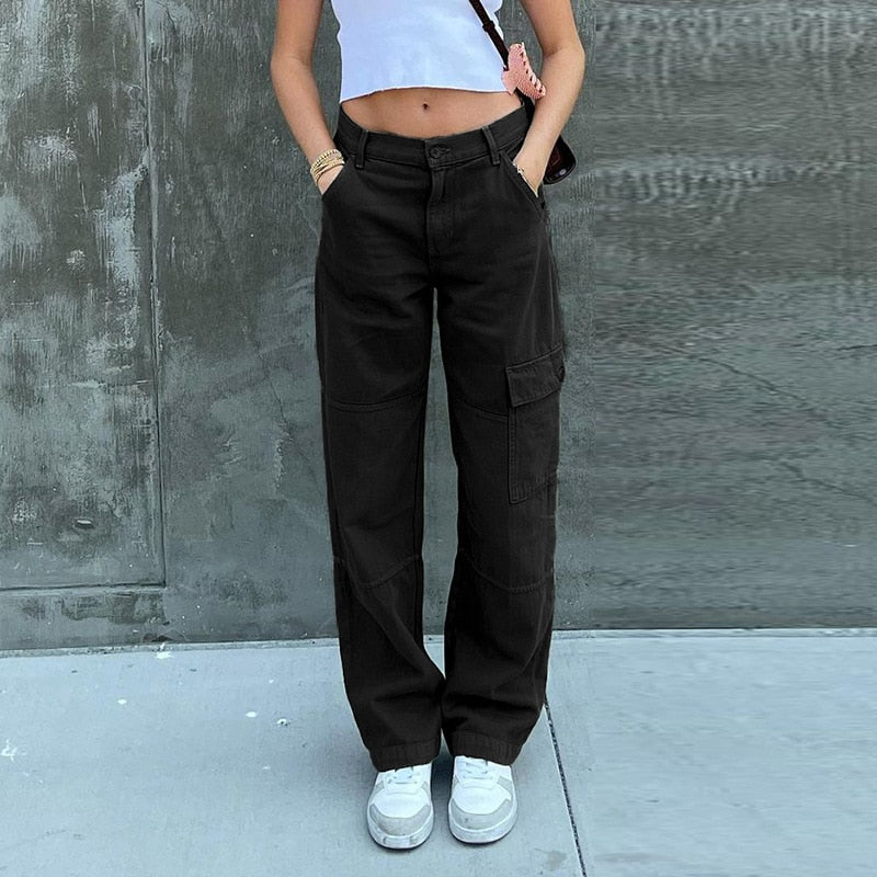 Y2K Jeans Low Rise Trousers Blue Vintage Gothic Print Baggy Casual Wide Leg Denim Aesthetic