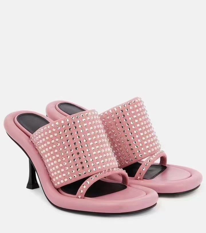 Yareli Color Contrast Pipe Edge Mule Sandals