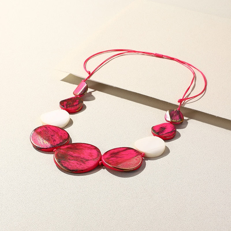 Zurah Colorful Circle Tribal Bib Necklaces - 6 Colors