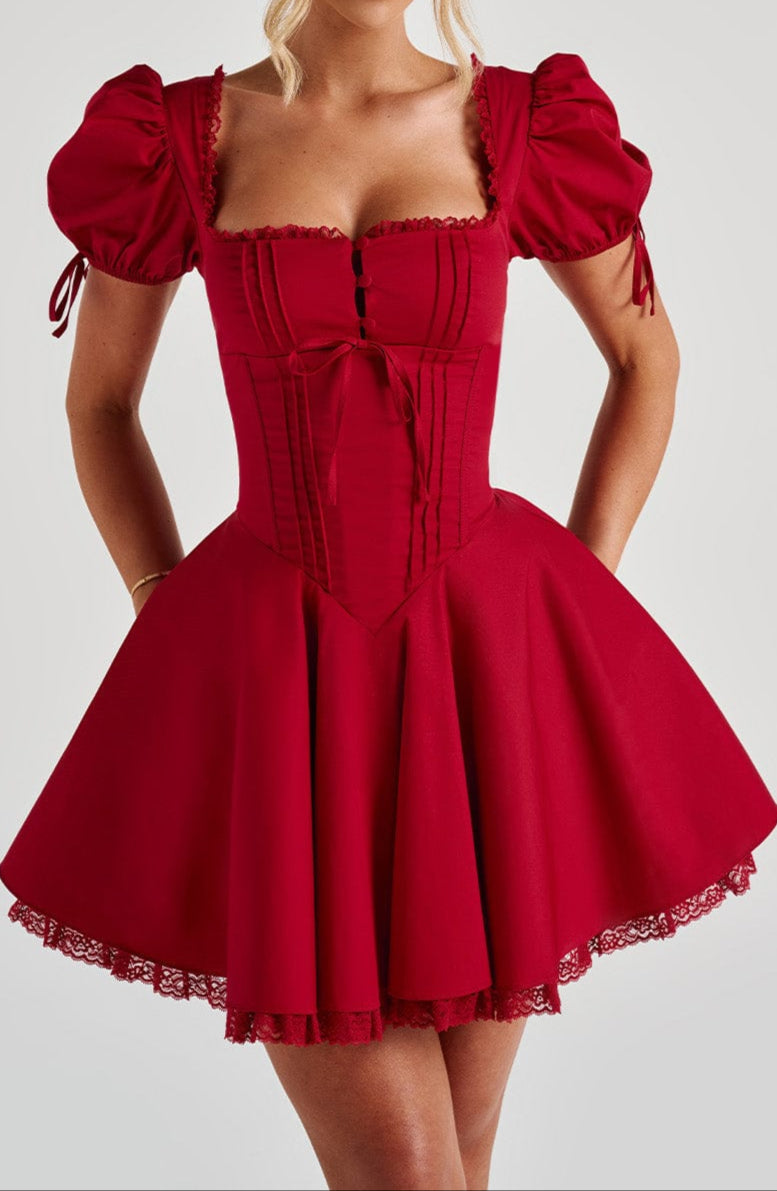 Vallea Mini Dress - Red
