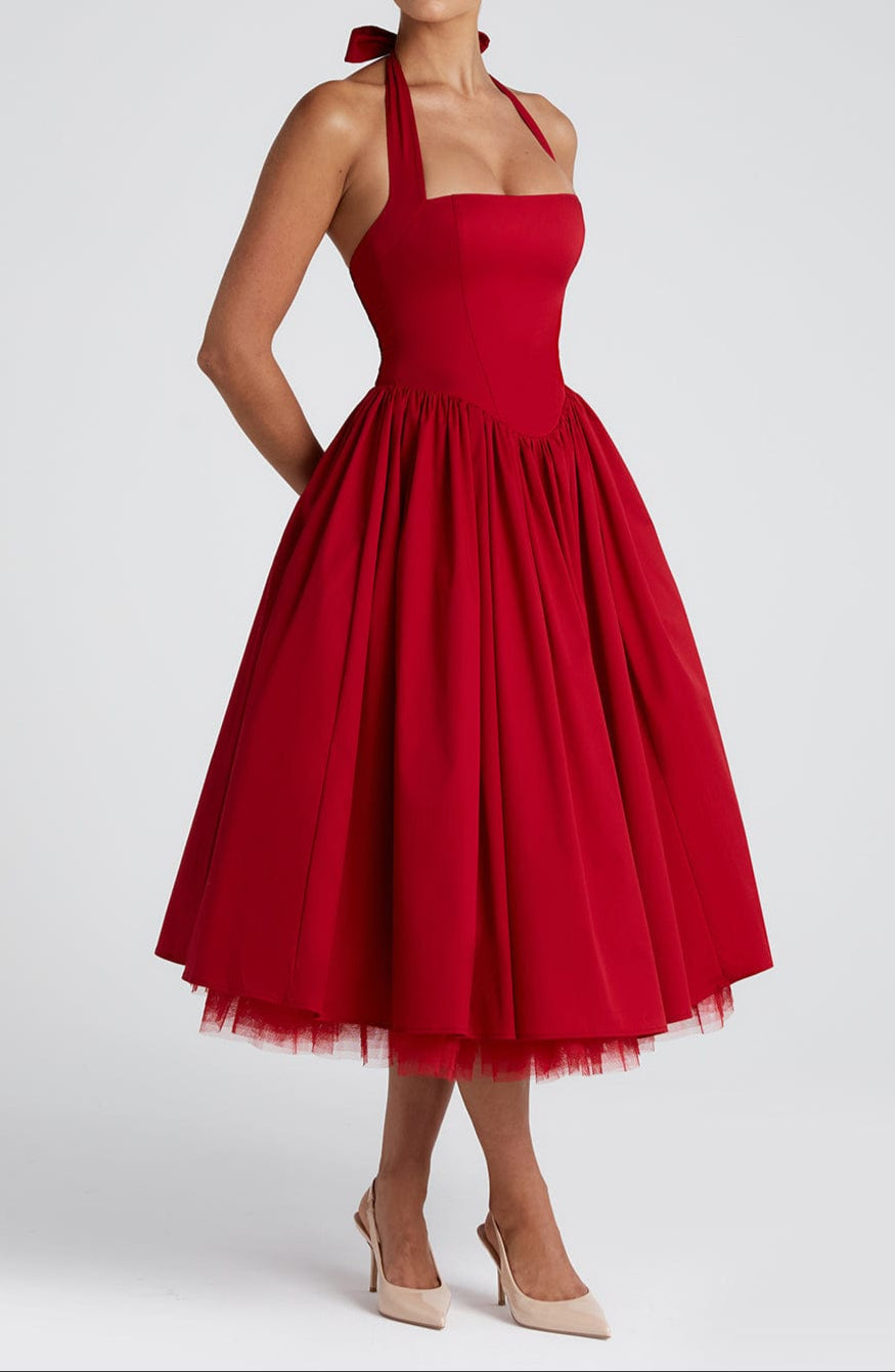 Paolina Midi Dress - Red