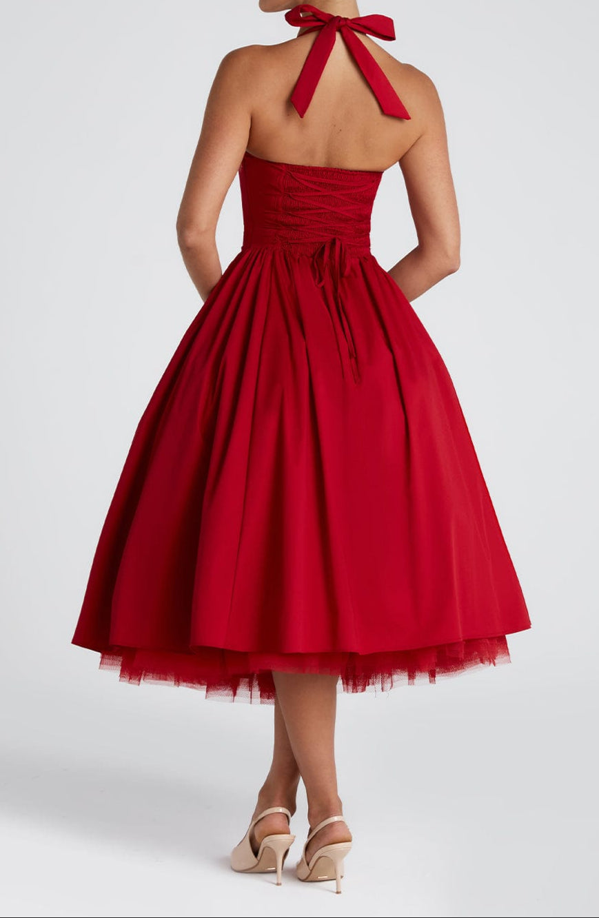 Paolina Midi Dress - Red