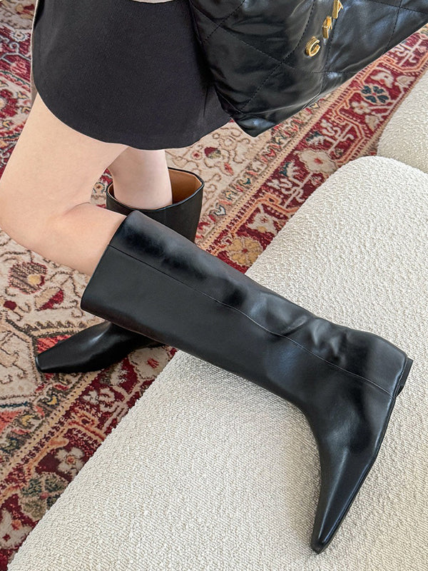 Pointed-Toe Split-Joint Pumps Boots