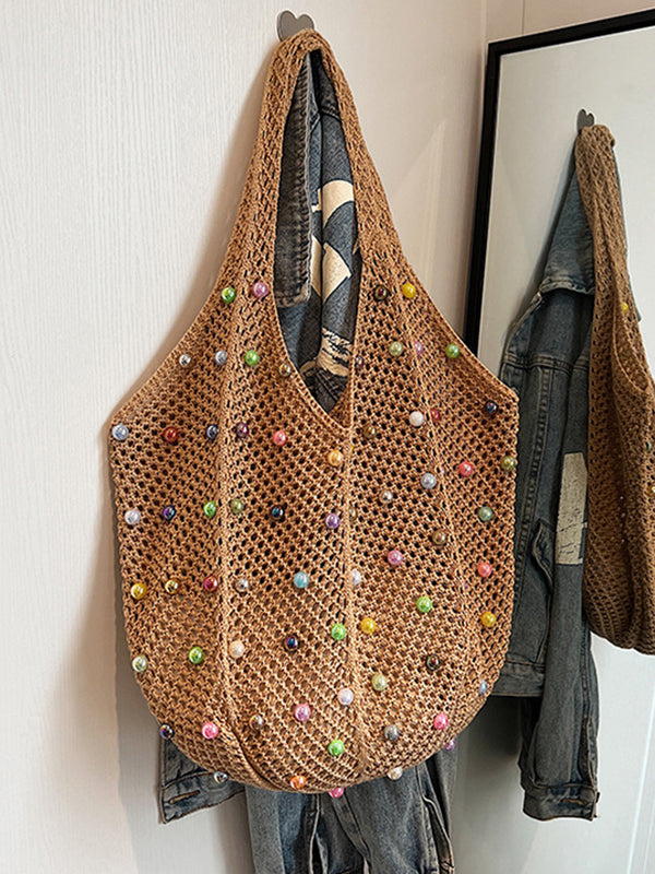 Beads Hollow Woven Handbag Bags Accessories