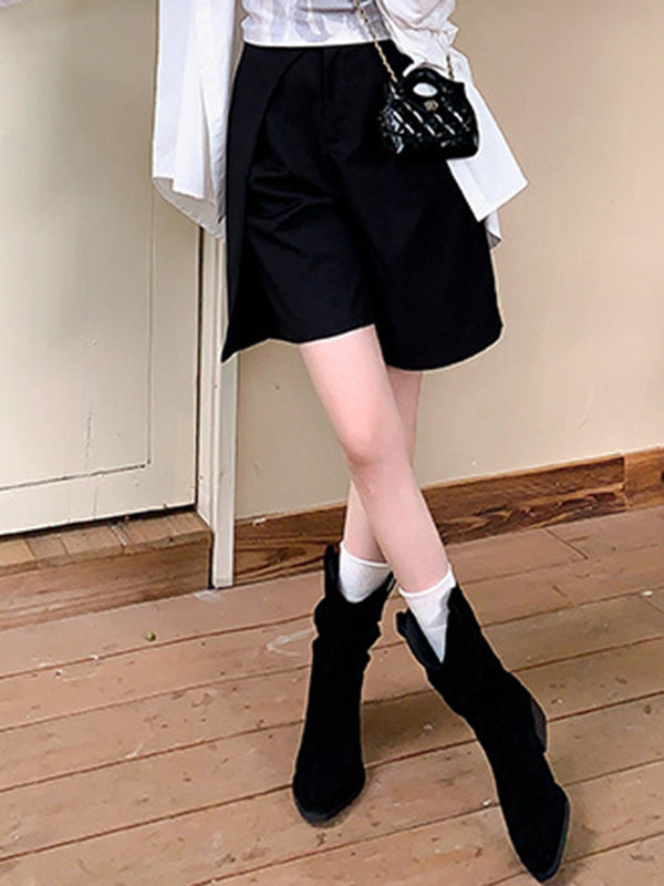 Pointed-Toe Split-Joint Pumps Boots