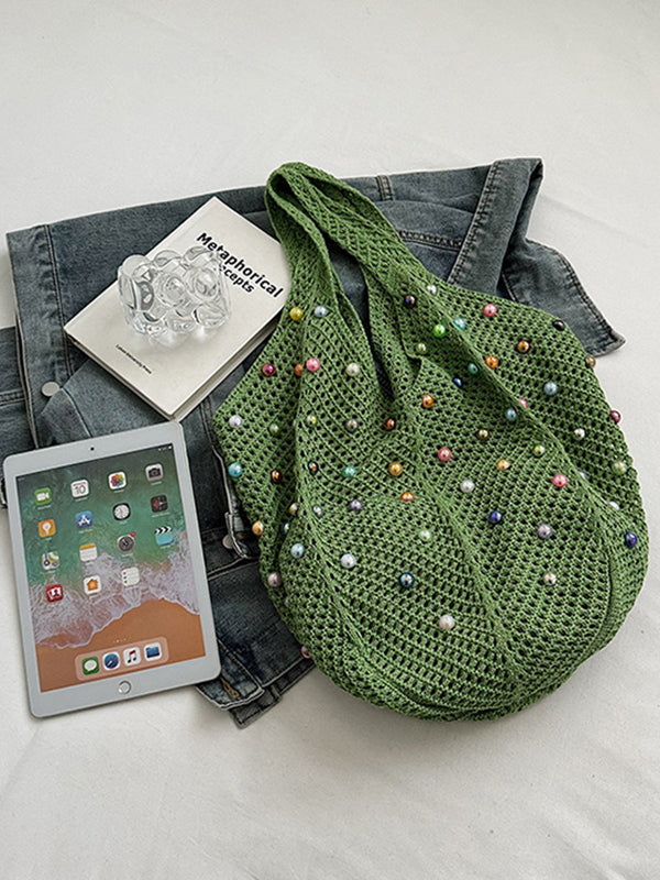 Beads Hollow Woven Handbag Bags Accessories