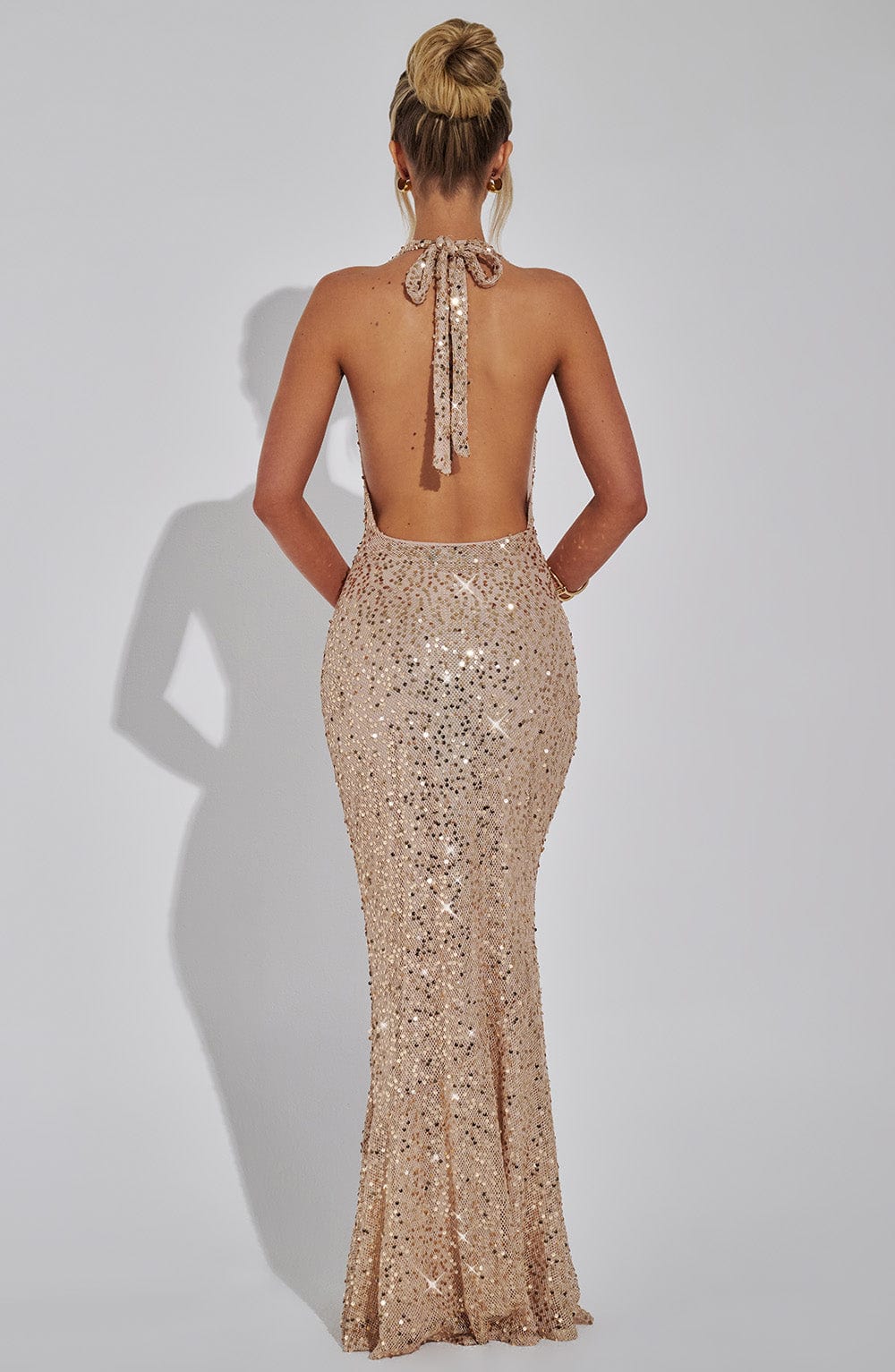 Laura Maxi Dress-Gold Lined