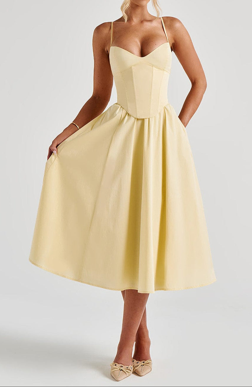 Miranda Midi Dress - Lemon