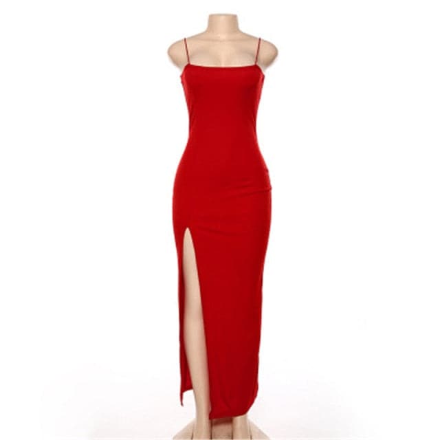 Backless Strap Split Summer Dress
