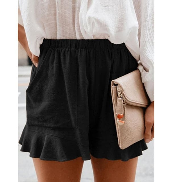 High Waist Loose Cotton Linen Shorts