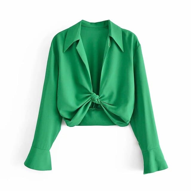 Vintage Elegant V Neck Streetwears Blouses