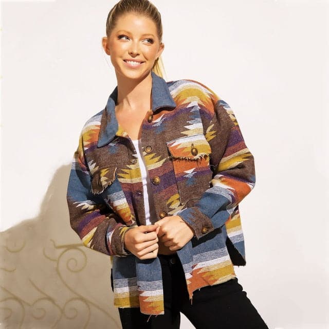 Vintage Splicing Loose Jacket