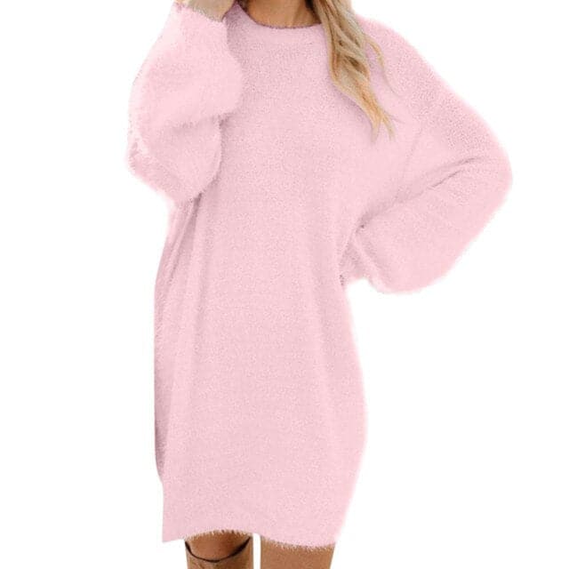 Casual Knit Turtleneck Sweater Dresses
