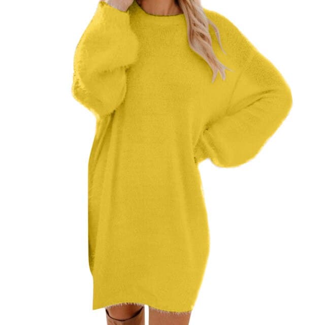 Casual Knit Turtleneck Sweater Dresses