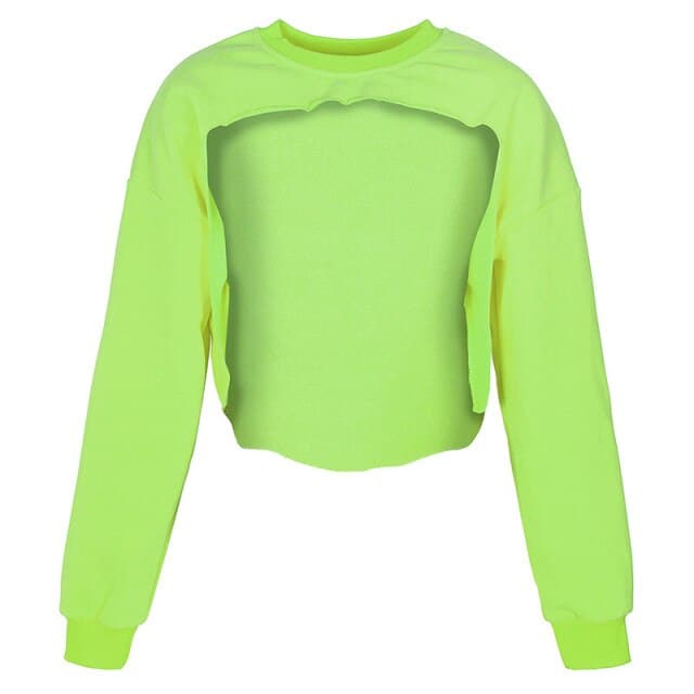 Irregular Cut Out Streetwear New O-neck Hoodies
