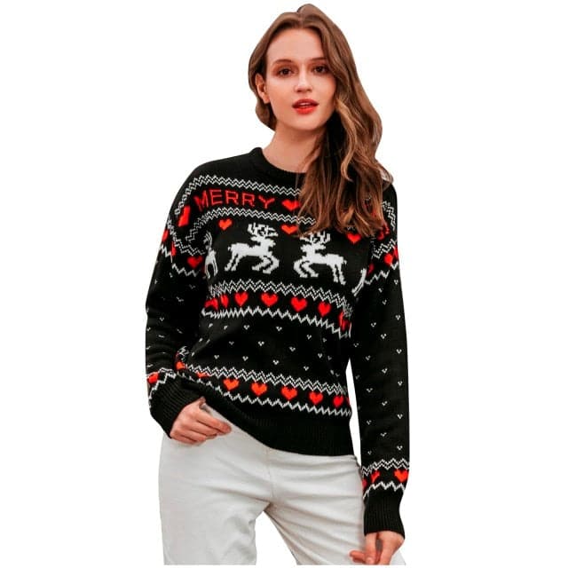 Sweater Knit Top Loose Long Sleeves Christmas Color Light Bulb Warm Autumn Winter Streetwear Fashion Girl Pullover