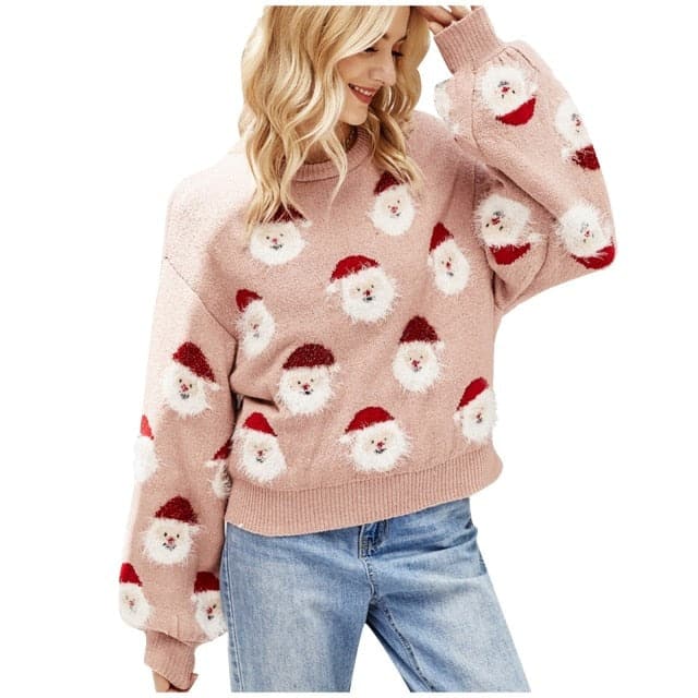 Sweater Knit Top Loose Long Sleeves Christmas Color Light Bulb Warm Autumn Winter Streetwear Fashion Girl Pullover