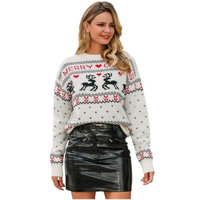 Sweater Knit Top Loose Long Sleeves Christmas Color Light Bulb Warm Autumn Winter Streetwear Fashion Girl Pullover