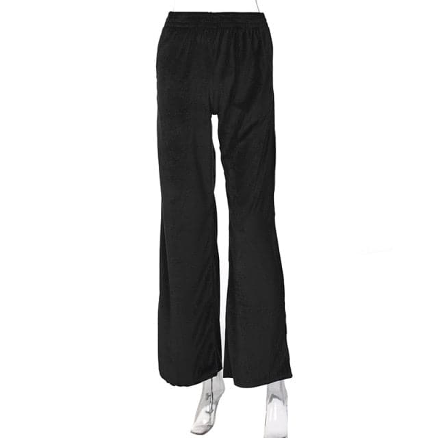 Solid Velvet Wide Leg Pants High Waist Green Harem Trousers Female Fashion Casual Autumn Ladies Clothes Loose Sport Wear