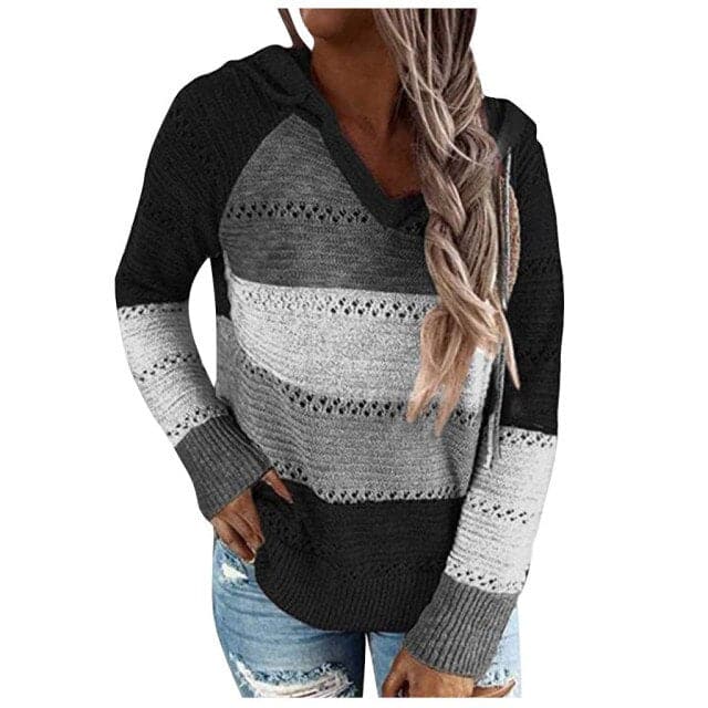 Patchwork Hooded Sweater