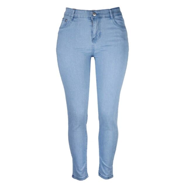 Middle Waist Button Wash Hip Lift Jegging Jeans Genie Slim Fashion Large Small Leg Pockets Woman Fitness Pants