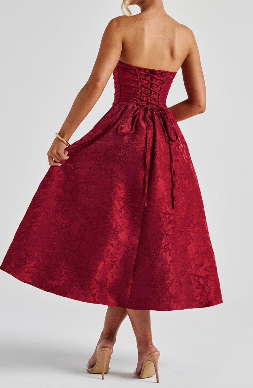 Isotta Midi Dress - Red