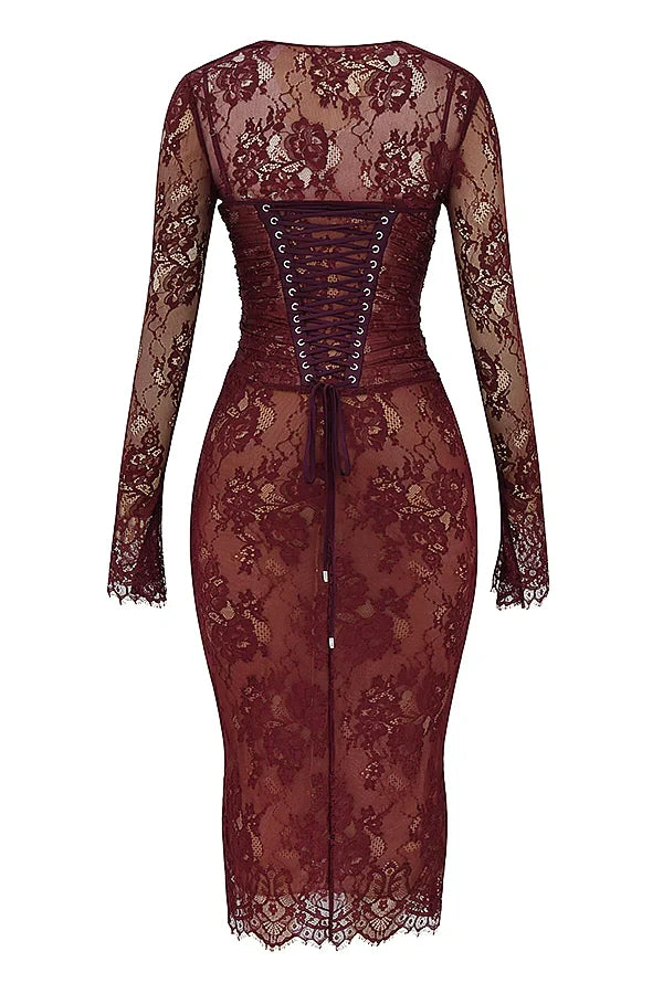 Edith Lace Midi Dress