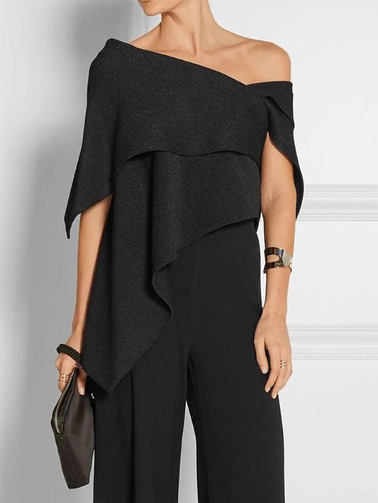 Sexy Casual Asymmetric One Shoulder Tunic Top