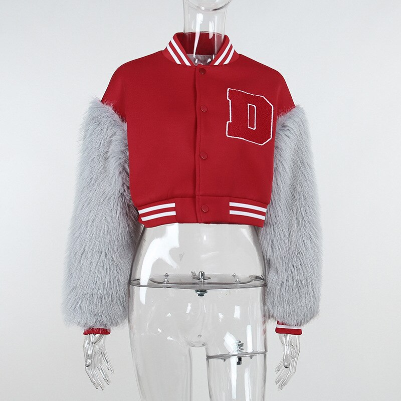 Stitching Letters Embroidery Baseball Uniform Jacket