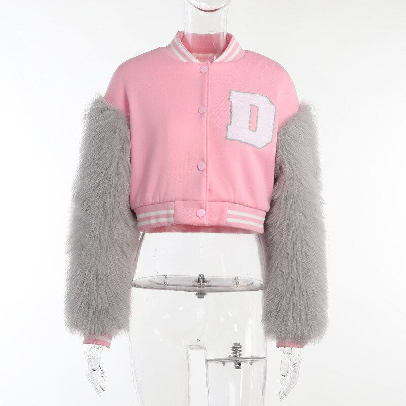 Stitching Letters Embroidery Baseball Uniform Jacket