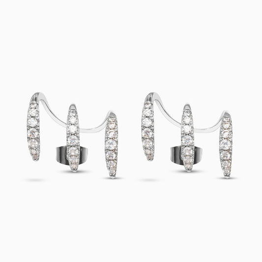 Sparkling Three-Claw Earrings