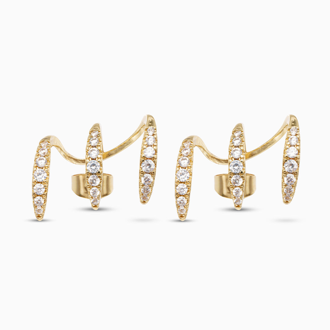 Sparkling Three-Claw Earrings