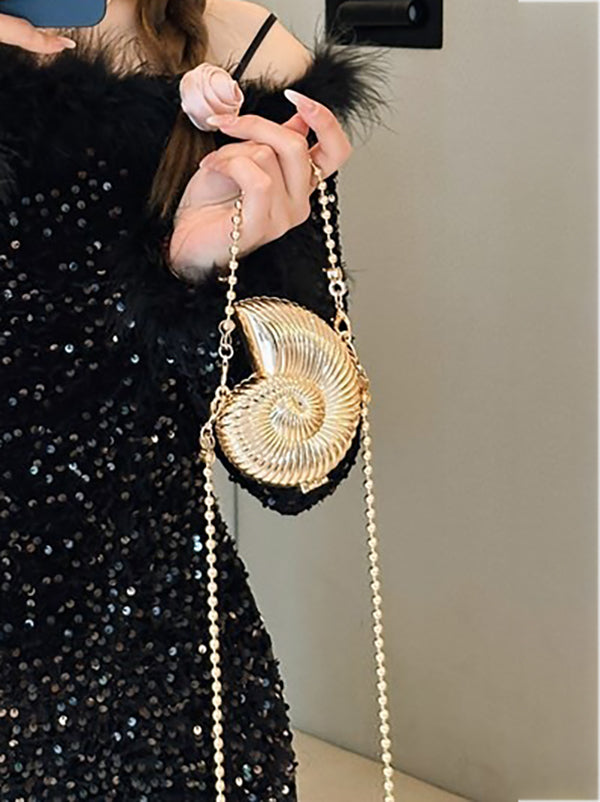 Chains Geometric Solid Color Satchels Crossbody Bags