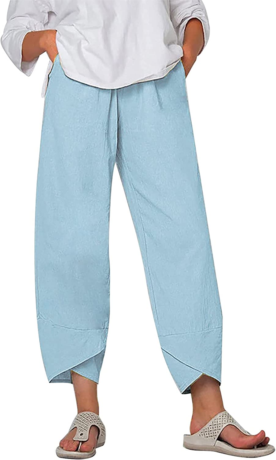 Palazzo Lounge Pants Wide Leg Printed Cropped Bottoms Baggy Trousers Sweatpants