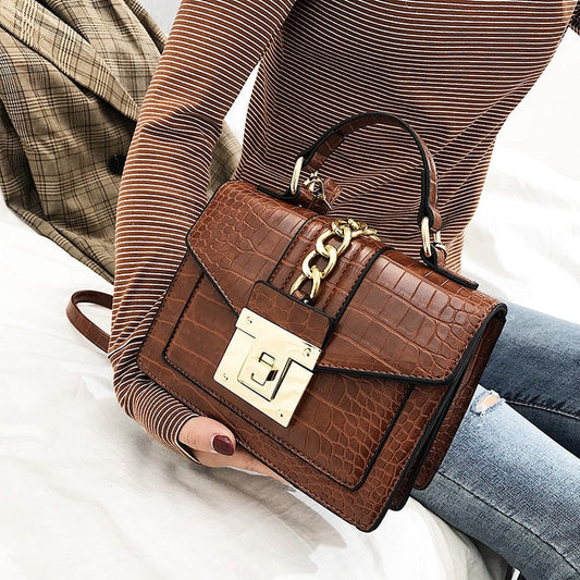 Chain Detail Top-Handle Bag