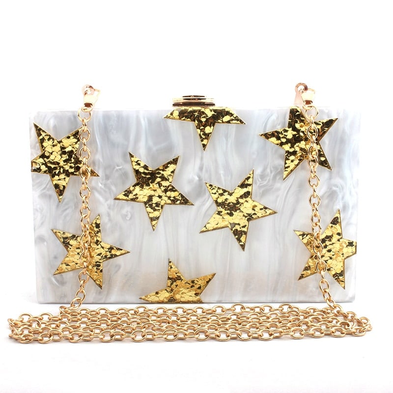 Golden Stars Design Clutch