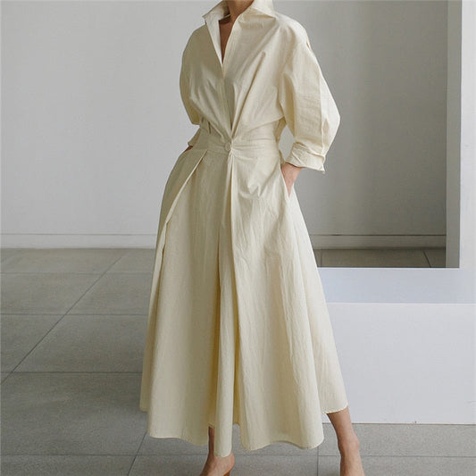 Adeline Retro Flare Maxi Shirtdress - 2 Colors