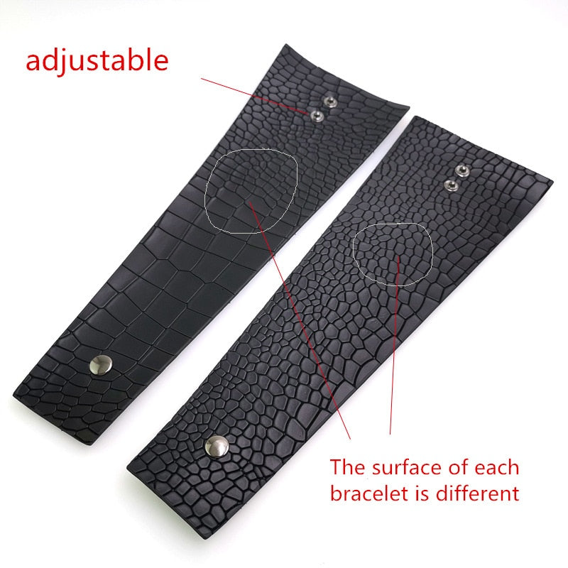 Croc Effect Leather Wrap Bracelet & Ring