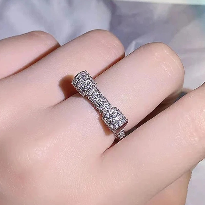 Crystal Cubic Zirconia Bar Ring