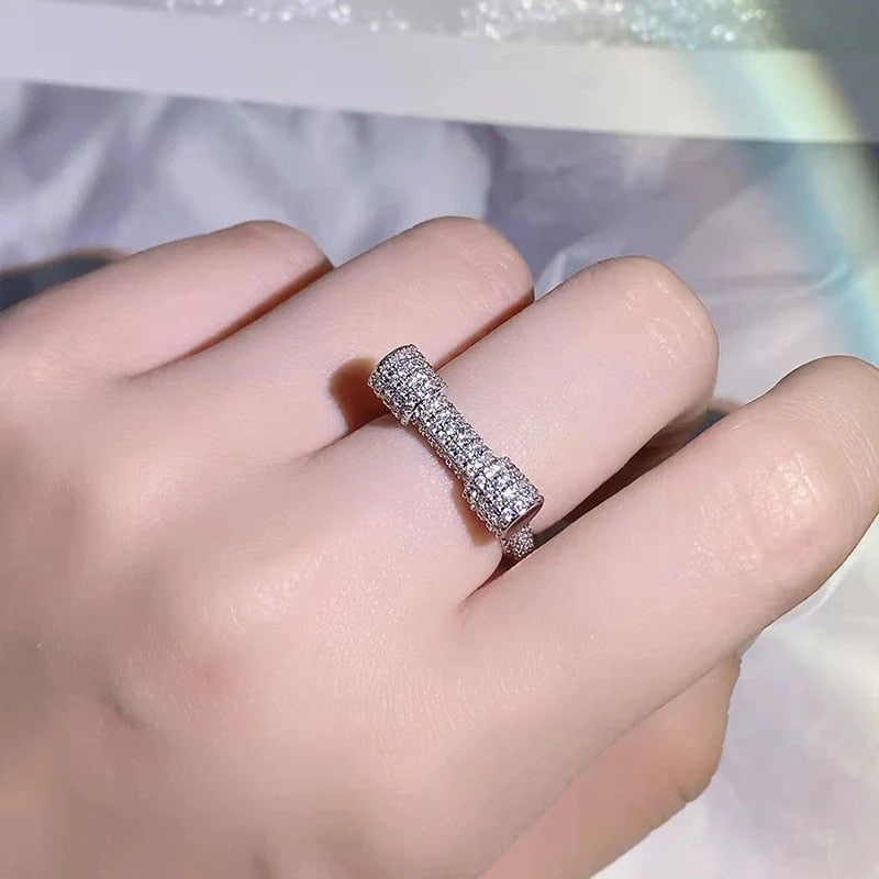 Crystal Cubic Zirconia Bar Ring