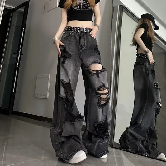 Korean Streetwear Gyaru Kpop Hippie Baggy Denim Women's Jeans