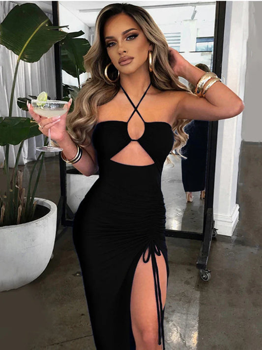 Fashion Clothes Summer spicy high hanging elegant chest Midi Dresses