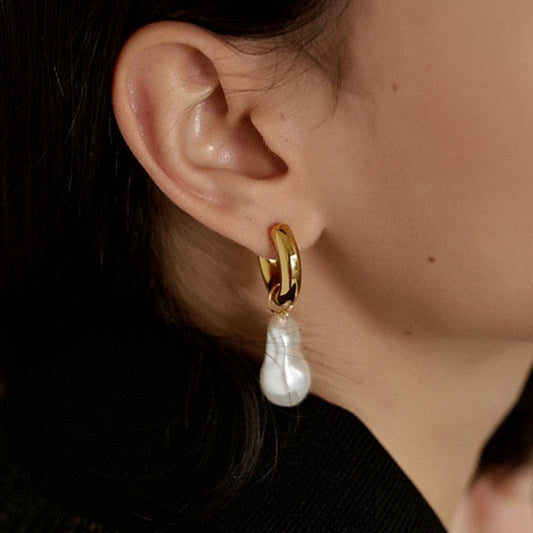 Faye Freshwater Baroque Pearl Drop Earrings