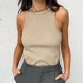 Knitted O Neck Off Shoulder Top