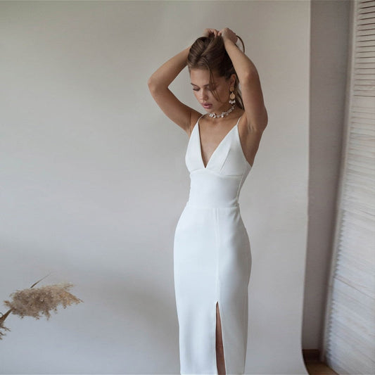 Georgia Deep V-Neck Spaghetti Strap Dress - 2 Colors
